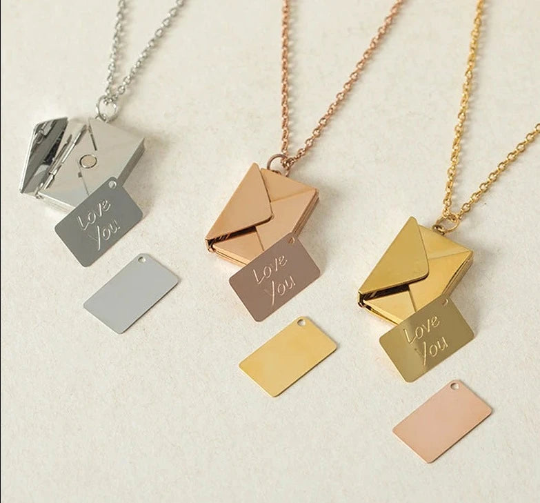 Love Letter Envelope Pendant Necklace - North Star