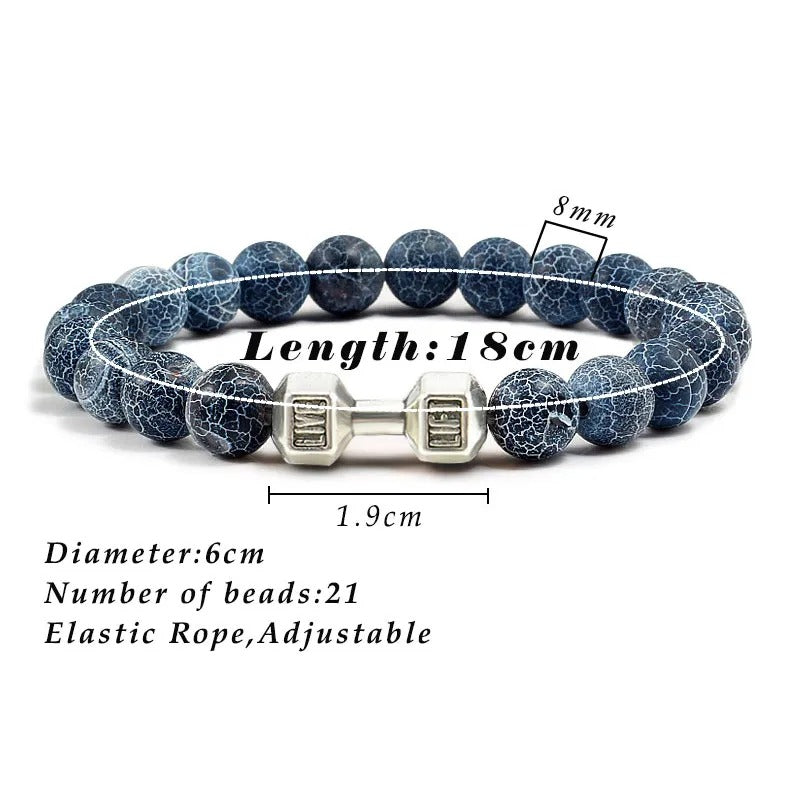Volcanic Stone Dumbbell Bracelet - North Star