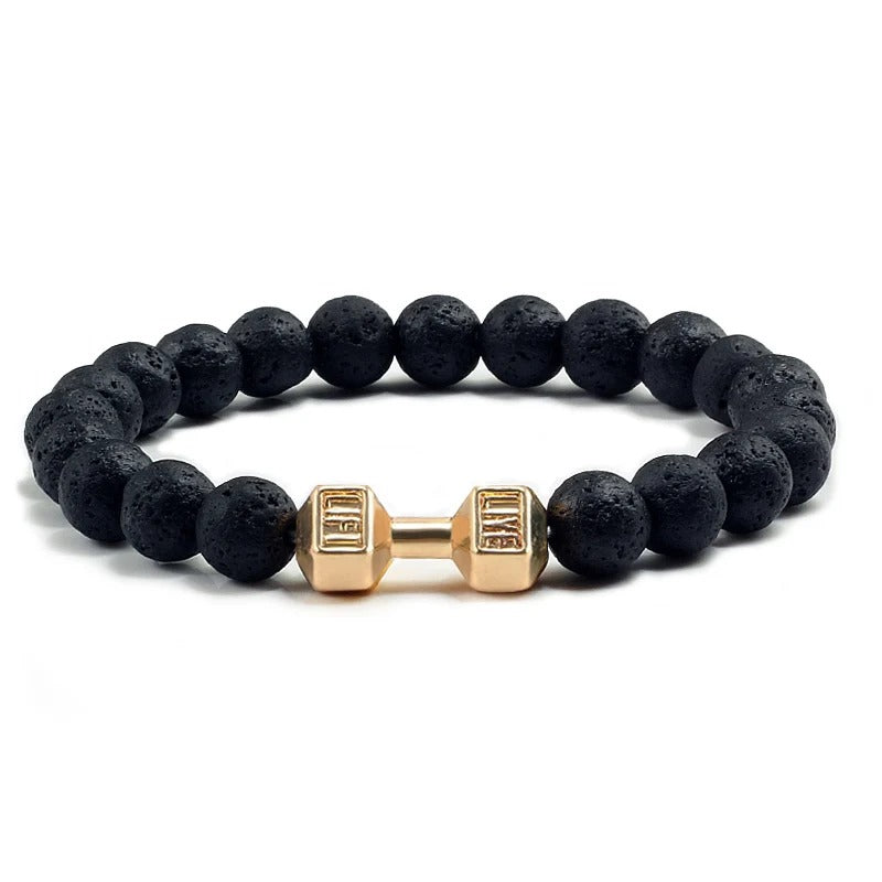Volcanic Stone Dumbbell Bracelet - North Star