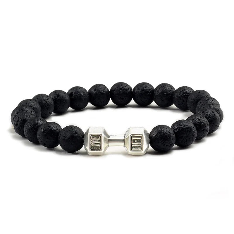 Volcanic Stone Dumbbell Bracelet - North Star