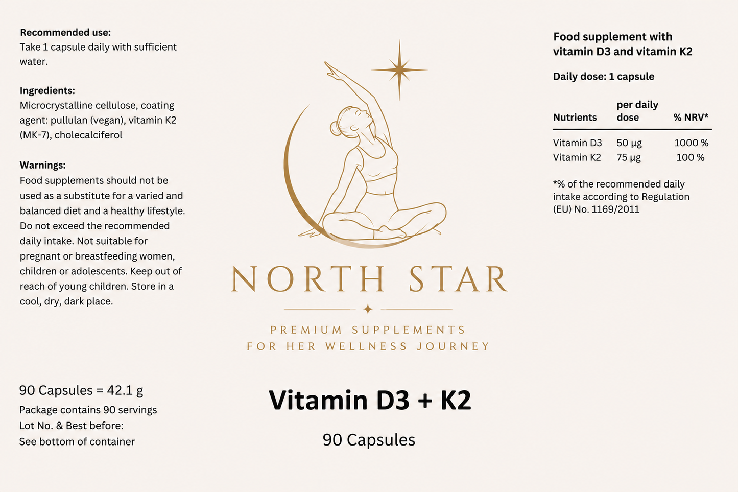 Vitamin D3 + K2 – 90 Capsules