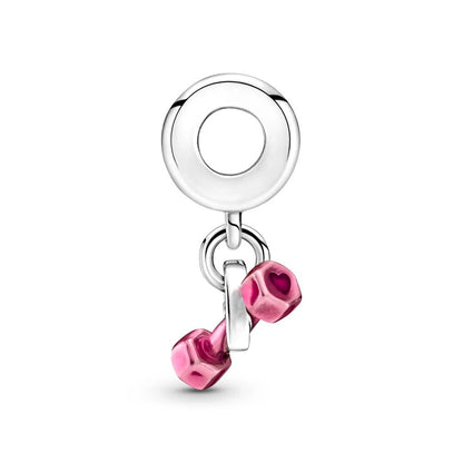 Dumbbell and Heart Charm for Her - North Star