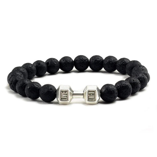 Volcanic Stone Dumbbell Bracelet - North Star